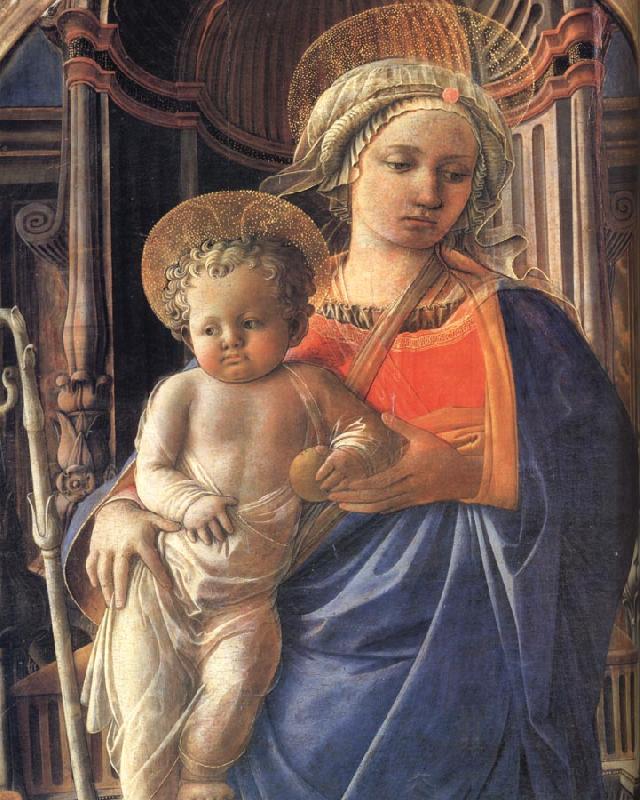 Fra Filippo Lippi Details of Madonna and Child with Angels,St Frediano and St Augustine